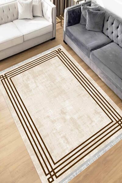 Motto Rug Store Dijital Baskı Yıkanabilir Kaymaz Taban Dekoratif Salon Halısı...