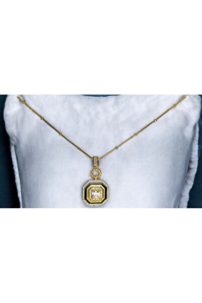 GM TAKI Gold Color Octagonal Design Steel Necklace
