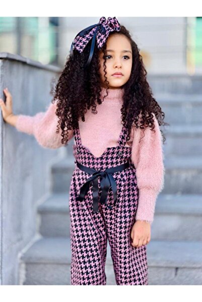 Hilal Akıncı Kids Devojčin proljetni pleteni džemper i set braon pantalona 3 ...