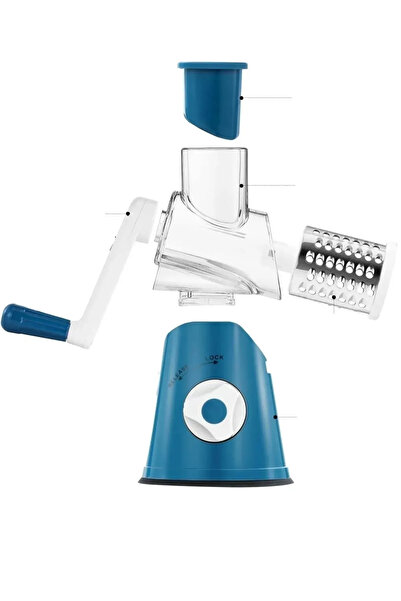 CMT 3 Bladed Handle Mill Vegetable Fruit Cheese Nut Slicer Chopper Grinder Grater Set