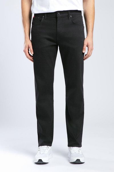 Lee Cooper Ανδρικό τζιν παντελόνι Ricky High Waist Straight Cut ίσιο πόδι μαύρο