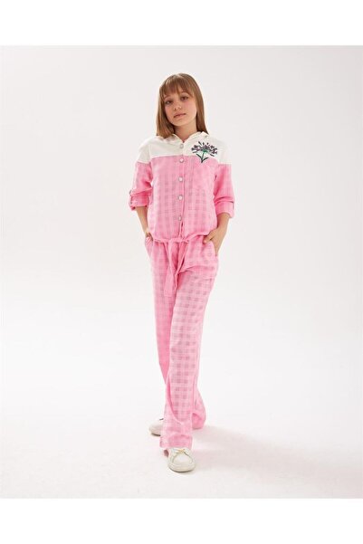 Hilal Akıncı Kids Set de 2 piese pentru fetiță, cu nasturi perle, broderie, c...