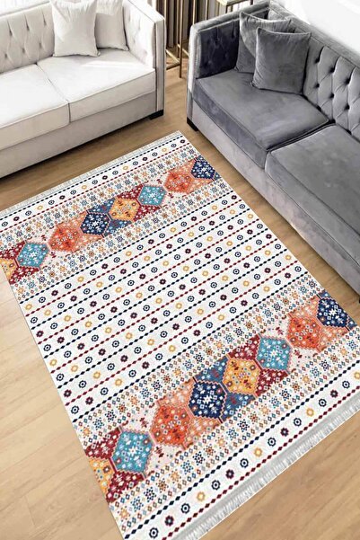 Motto Rug Store Eko Dijital Baskı Yıkanabilir Kaymaz Taban Dekoratif Salon Ha...