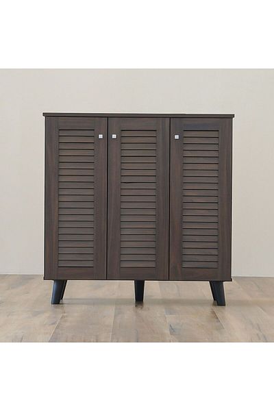 Danube Home Alfa 3-door Shoe Cabinet - Walnut L90xw32xh91cm