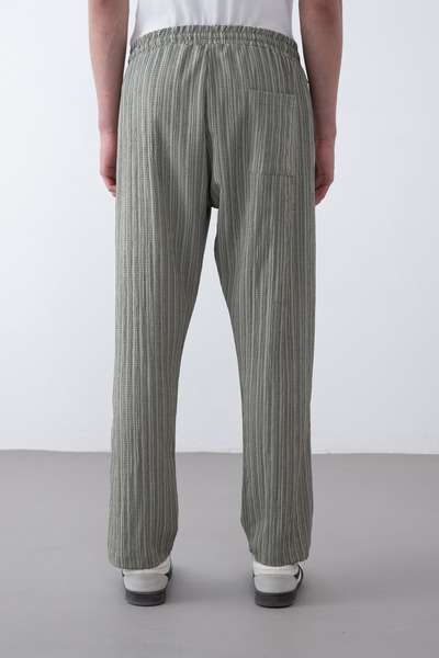 İLKCET MODA Ανδρικό παντελόνι με ριγέ λεπτή εφαρμογή