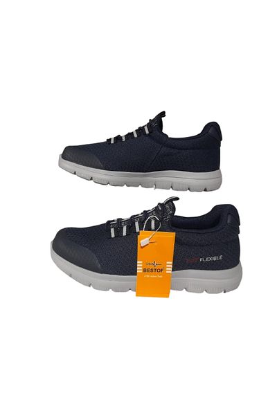 Best Of Bestof Navy Blue Elastic Lightweight Unisex Walking Casual Shoes