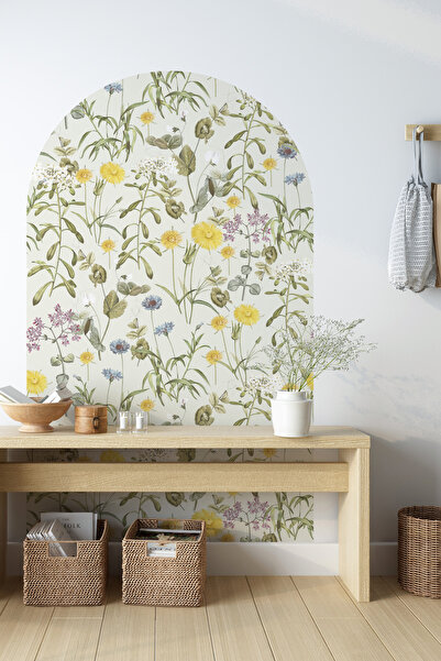 Pluswall ملصق ورق حائط على شكل زهرة بيضاوية ذاتية اللصق، سهل الاستخدام ومقاوم للماء