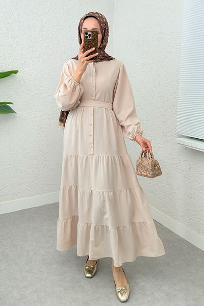 Salih Çelebi Ρόμπα Hijab Judge Collar 2268 - ΧΡΩΜΑ ΠΕΤΡΑΣ