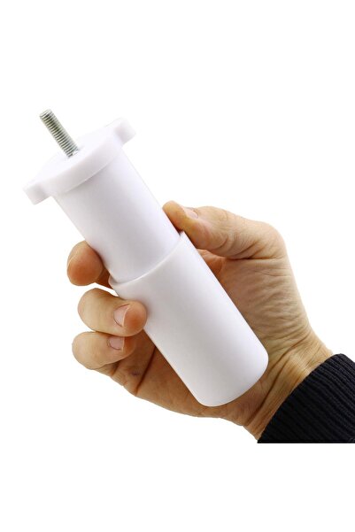 Badem10 (4Pcs) Adjustable 9.5cm White Furniture Sofa Plinth Seat Center Support Leg Feet with Screws