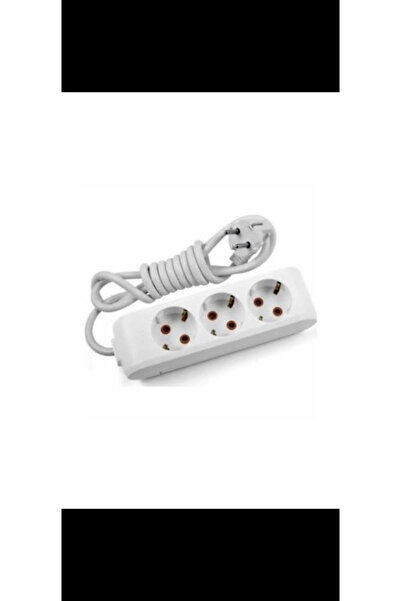 GOLDİ GOLD 3 LÜ 2  METRE  Kablolu Topraklı Ara Kablosu Uzatmalı Seyyar DÜĞMELİ PRİZ