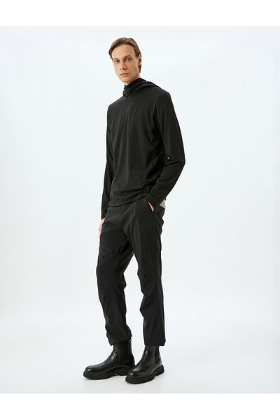 Koton Oversize Sports Sweatpants with Stitching Detail, Buttoned Zipper Pocket