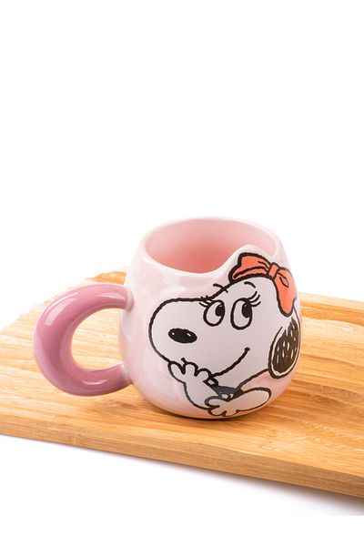MUKKO HOME 3D Snoopy Embossed Large Porcelain Mug – 500ml, Cute and Fun Design