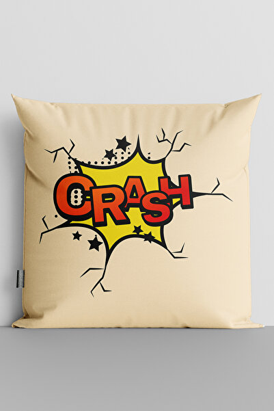 MUCİZE TEKSTİL Popart Crash Printed Double Sided Digital Printed Pillow Pillo...