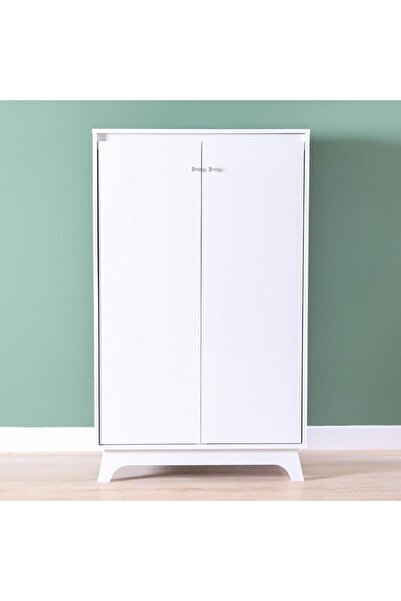 Danube Home Jazz 21-Pair Shoe Cabinet-White L80xW40xH134cm