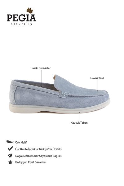 Pegia Loafer plat pentru bărbați din piele de căprioară autentică 500911