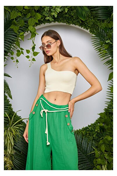 TIFFANY&TOMATO Tek Omuz Crop Top