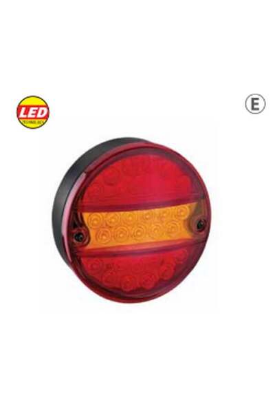 Mars 24V STOP LAMBASI YUVARLAK KABLOLU LEDLİ 3 FONKSİYONLU KIRMIZI-SARI (140*...