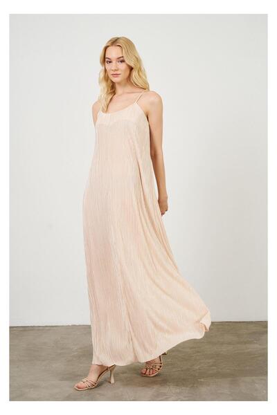 TIFFANY&TOMATO Ayarlanabilir Askılı Plise Elbise