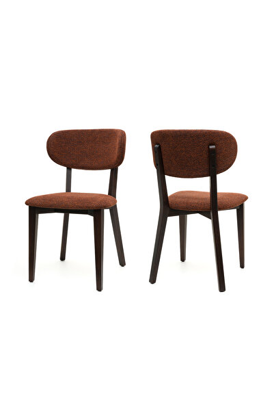 Tunçay Sandalye Rapsodi Ceviz Ahşap 2'li Mutfak Salon Yemek Odası Sandalyesi