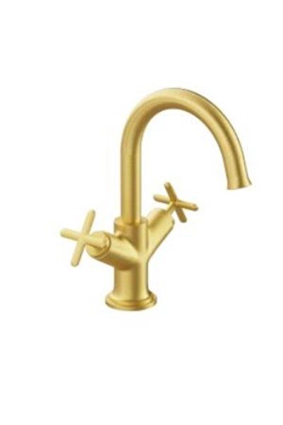 VitrA Origin Classic Lavabo Bataryası A4288425 Çift Kumandalı Fırçalı Altın