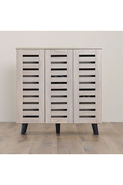 Danube Home Jax 3-door Shoe Cabinet - Sonoma Oak L90xw32xh91cm