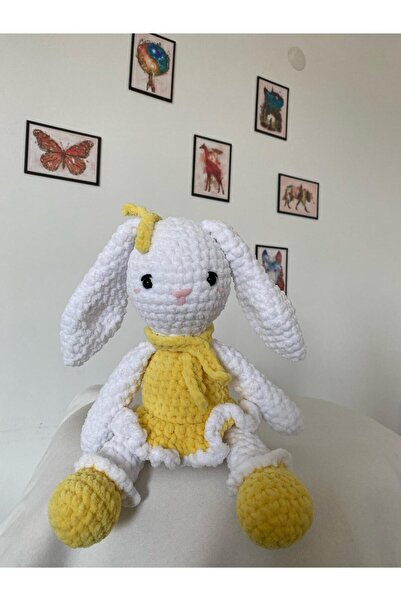 Blue Home Lıght Amigurumi Organik Oyuncak Sarı Kız Yumuşak Yapıda Bebekler İç...