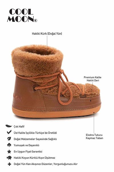 Cool Moon Cizme de zăpadă pentru femei din shearling autentic 251211