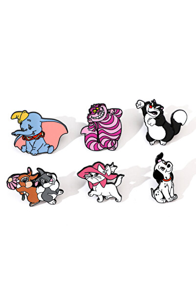 Choice XZ2867 6 قطع بروش أنمي إبداعي على شكل قطة ديزني ماري دبوس مطلي بالمينا...