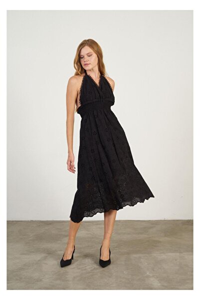 TIFFANY&TOMATO Beli Gipeli Askılı Brode Elbise