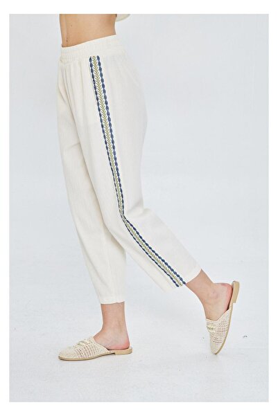 TIFFANY&TOMATO Yanları Nakışlı Gabardin Pantolon