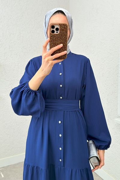 Salih Çelebi Φόρεμα Τελετής Hijab 2268 - ΣΑΚΣ ΜΠΛΕ
