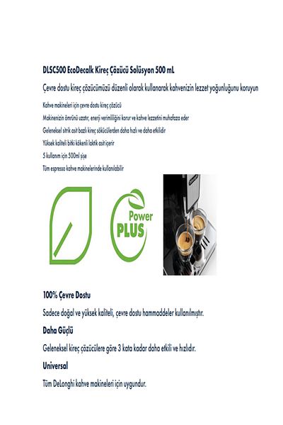 DELONGHİ Delonghi Dlsc500 Ecodalk Coffee Machine Cleaning Solution -