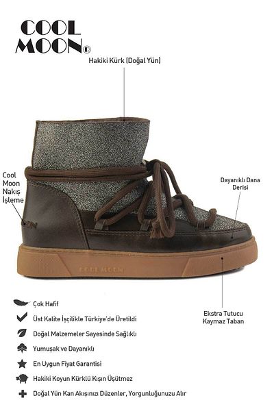 Cool Moon Tenis de damă din shearling autentic 355074