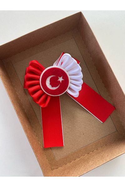 Stil Tasarım Toka Ataturk Silhouette Buckle with Red and White Flag