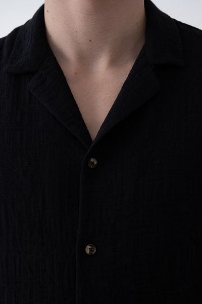 İLKCET MODA Ανδρικό πουκάμισο Oversize με ανάγλυφο σχέδιο