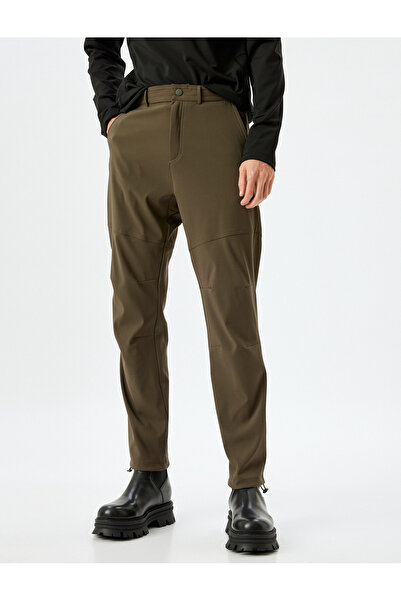 Koton Oversize Sports Sweatpants with Stitching Detail, Buttoned Zipper Pocket