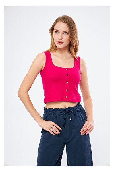 TIFFANY&TOMATO Çizgi Detaylı Askılı Kaşkorse Crop