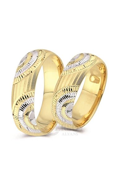 Ersoy Alyans KLASİK SARI BEYAZ ALYANS KADIN 14 AYAR