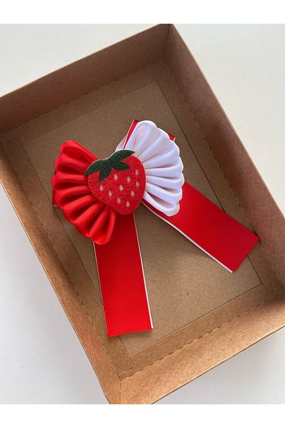 Stil Tasarım Toka Strawberry Buckle with Red and White Ribbon