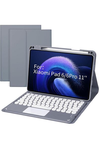 erorex حافظة لوحة مفاتيح الكمبيوتر اللوحي EURCRBU، متوافقة مع جهاز Xiaomi Pad 6 / Pad 6 Pro (11 بوصة، 2023)، باللغة العربية