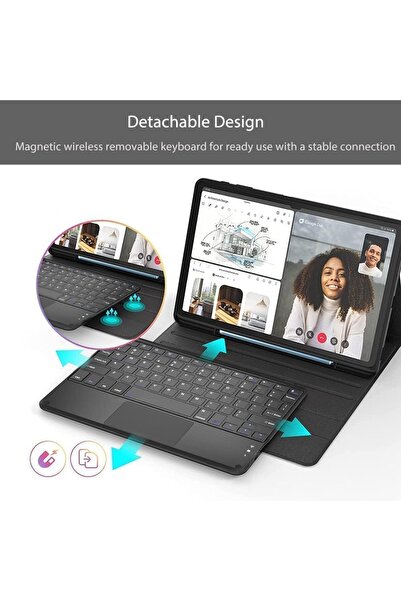 erorex Fegishilly Arabic and English Keyboard Case Compatible with Samsung Galaxy Tab S10 Plus/Tab S10+