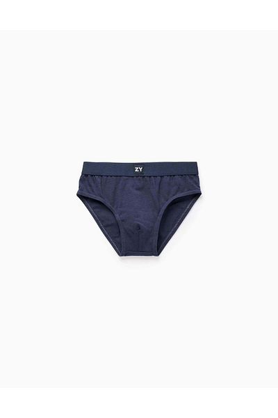 Ziddy Pack of 5 Plain Briefs for Boys, Blue/White/Grey
