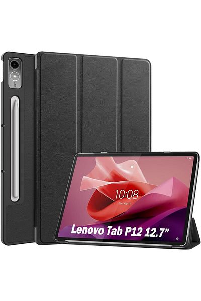 erorex جراب XIEHUZA لجهاز Lenovo Tab P12 مقاس 12.7 بوصة 2023 - أسود