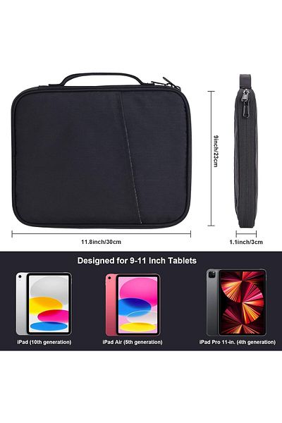 erorex حقيبة حمل XICEN لجهاز iPad مقاس 9-11 بوصة، حقيبة واقية مبطنة للسفر لجهاز iPad Pro 11، iPad