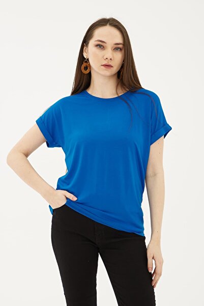 Fashion Friends Bluză elastică cu decolteu rotund, cu croială normală, BLUZ 2...