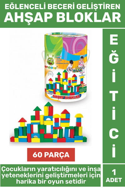 Wintoup Premium Eğlenceli Görsel Algı İnşa Becerisi Hayalgücü Geliştiren 60 P...