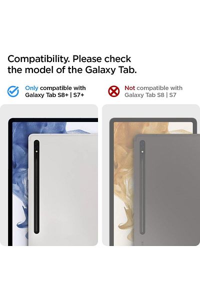 erorex جراب Spigen Rugged Armor Pro مصمم لجهاز Samsung Galaxy Tab S8 PLUS (2022) / Galaxy Tab S7