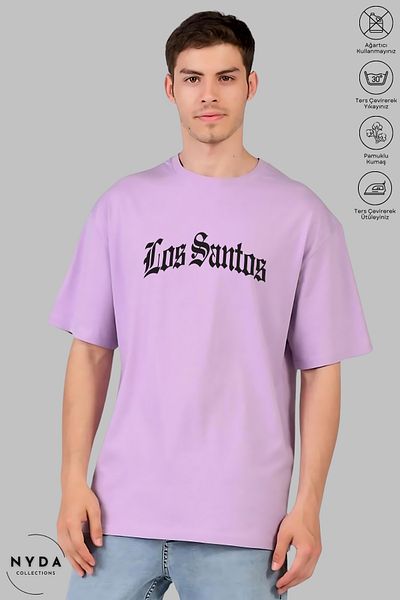 Nyda Collections Unisex Crew Neck Los Santos GTA San Andreas Μπλουζάκι με στάμπα μεγάλου μεγέθους
