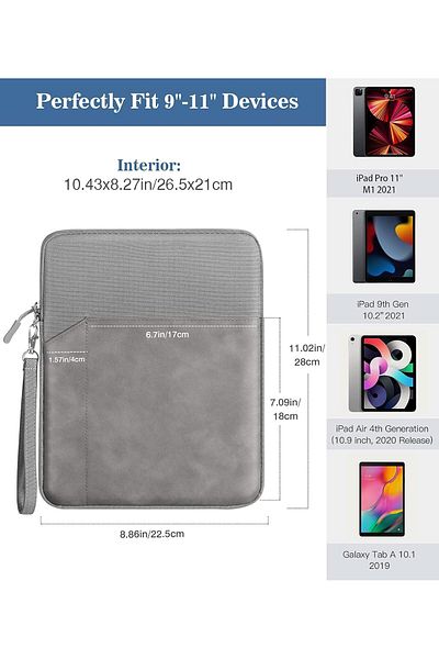 erorex حقيبة حمل لجهاز لوحي من Excefore مقاس 9-11 بوصة لجهاز iPad Pro 11 2021-2018، iPad Air 5/4 10.9،