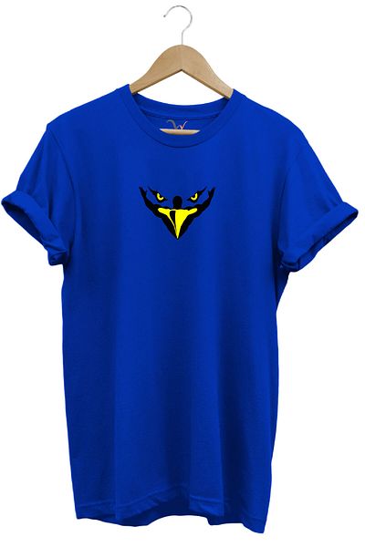 WİDİ Μπλουζάκι με στάμπα Eagle Head Eye 100% βαμβακερό κανονική εφαρμογή Crew λαιμόκοψη
